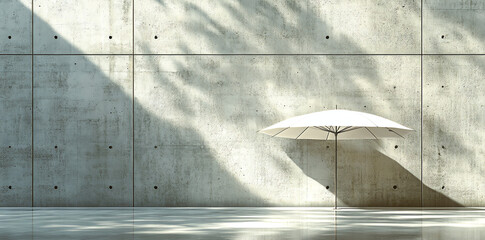 Umbrella by Concrete Wall
