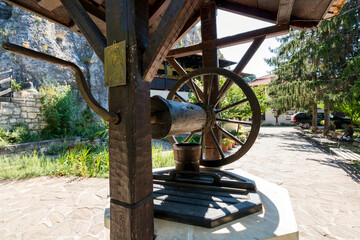 Old Wooden Water Well at Basarbovo Monastery