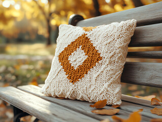 Knit Cushion in Park Autumn