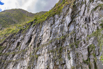Mafate Circus Galets river and mountains in Reunion Island in Indian Ocean