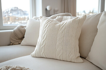 Sofa Cushion with Knit Cover