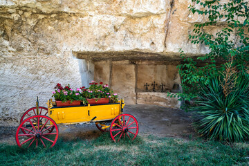 Flower Cart Near Rock Altar at Basarbovo