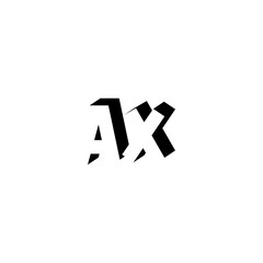 Obraz premium AX Negative Space Monogram Logo – Modern Minimal Lettermark Design