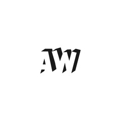 Fototapeta premium AW Negative Space Monogram Logo – Modern Minimal Lettermark Design
