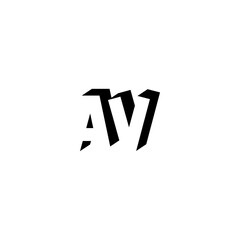 Obraz premium AV Negative Space Monogram Logo – Modern Minimal Lettermark Design