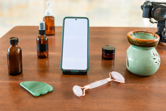 Home self-care and relaxation essentials setup