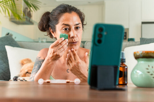 Skincare video tutorial at home for self-care