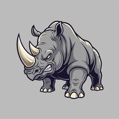 Fototapeta premium Aggressive Rhino Mascot Logo