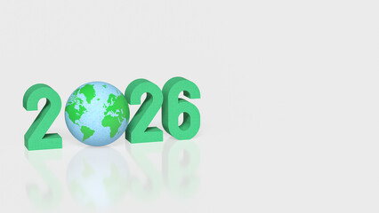 Global Sustainability Concept for the Year 2026 3d render.