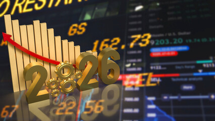 2026 Business Growth Strategy and Financial Performance Concept 3d render.