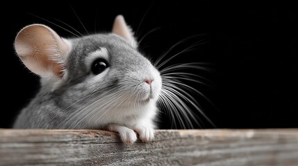Obraz premium A chinchilla is looking at the camera
