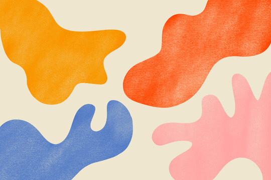 Abstract colorful organic shapes in modern art