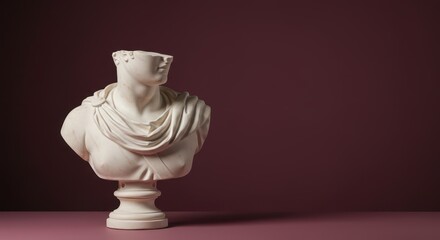 Elegant sculpted marble bust fragment showing classical lines and graceful form from antiquity, fragment, detailed, art