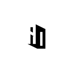 Obraz premium AO Negative Space Monogram Logo – Modern Minimal Lettermark Design
