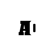 Obraz premium AO Negative Space Monogram Logo – Modern Minimal Lettermark Design