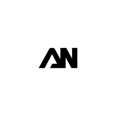 Obraz premium AN Negative Space Monogram Logo – Modern Minimal Lettermark Design