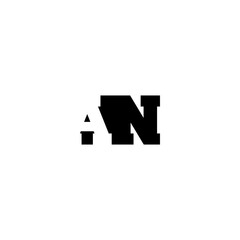 Obraz premium AN Negative Space Monogram Logo – Modern Minimal Lettermark Design