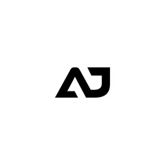 Fototapeta premium AJ Negative Space Monogram Logo – Modern Minimal Lettermark Design