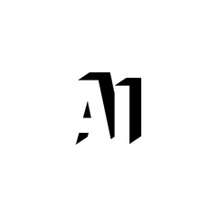 Obraz premium AI Negative Space Monogram Logo – Modern Minimal Lettermark Design