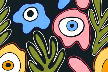 Abstract faces in colorful expressionism