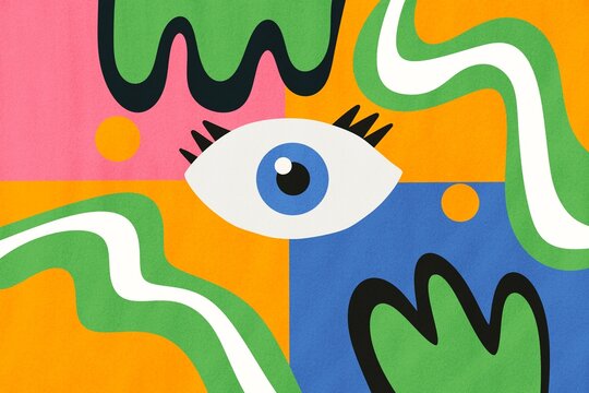 Abstract pop art with colorful expressionism elements