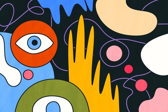 Abstract colorful expressionism in modern pop art