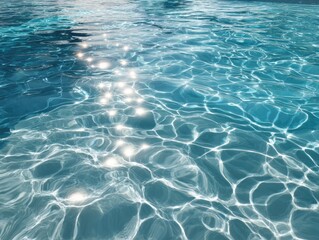 Obraz premium Sparkling blue water surface with sunlight reflecting, creating patterns
