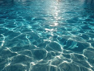 Obraz premium Shimmering turquoise water surface with sunlight reflecting