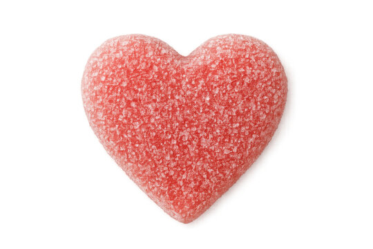 Red heart shaped sugar jelly candy