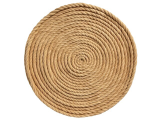Fototapeta premium A close-up of a coiled rope against a clean white background, suitable for use in contexts where simplicity and minimalism are important