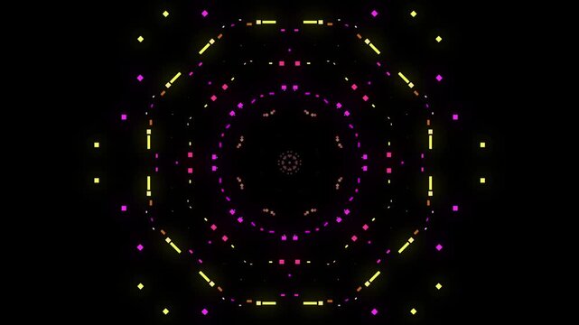 Futuristic glowing psychedelic music video particle kaleidoscope tunnel mandala 3d art design new-age pattern meditation zen hypnotizing abstract VJ seamless loop