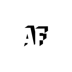 Obraz premium AF Negative Space Monogram Logo – Modern Minimal Lettermark Design