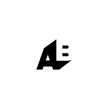 AB Negative Space Monogram Logo &ndash; Modern Minimal Lettermark Design