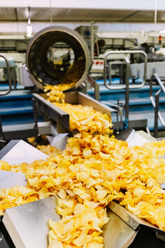 Chips production process in a modern factory setting