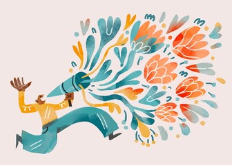 Expressive creativity in vibrant abstract illustration