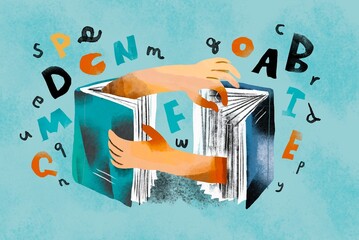 Creative illustration of imaginative book exploration