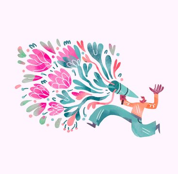 Expressive creativity in vibrant abstract illustration