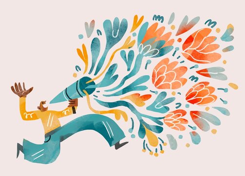 Expressive creativity in vibrant abstract illustration