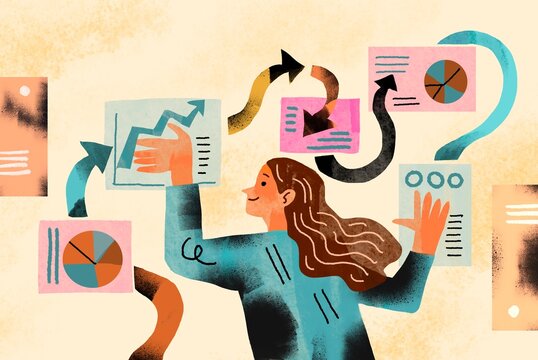 Dynamic data analysis in creative business illustration
