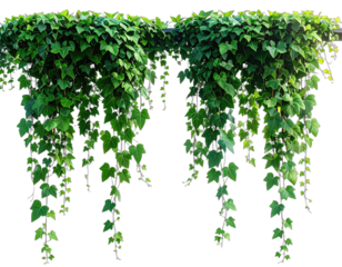 Lush, verdant ivy cascading downwards, digitally rendered, perfect for backgrounds and design