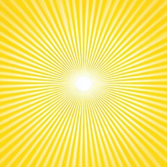 Bright yellow radial sunburst with white emanating light from center