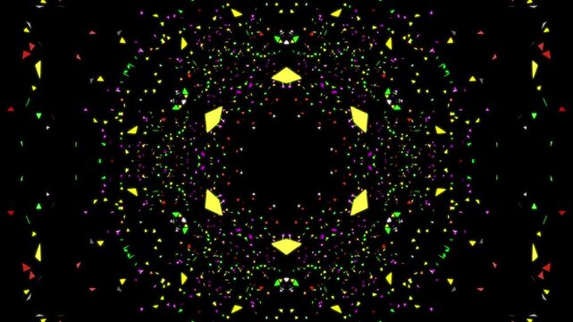 Futuristic glowing psychedelic music video kaleidoscope tunnel mandala 3d art design new-age pattern meditation zen hypnotizing abstract VJ seamless loop