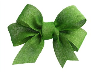 A vibrant green ribbon bow