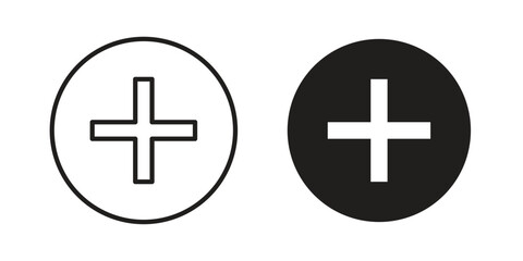 Fototapeta premium Plus icons. Outline and filled icons. Vector Graphic. EPS 10