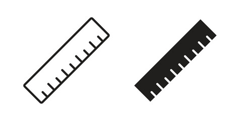 Fototapeta premium Ruler icons. Outline and filled icons. Vector Graphic. EPS 10