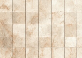 Beige marble tiles arranged in a grid pattern with soft veining detail