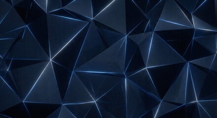 Obraz premium Dark Blue Geometric Low Poly Technology Background