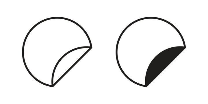 Sticker icons. Outline and filled icons. Vector Graphic. EPS 10