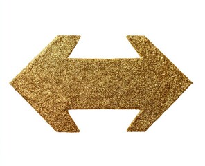 Obraz premium Sparkling gold double-ended arrow against a stark white backdrop