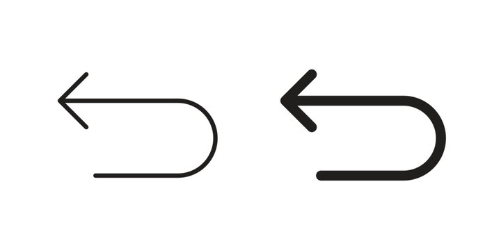 Undo icons. Outline and filled icons. Vector Graphic. EPS 10